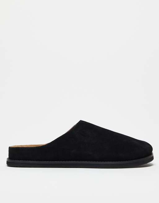 ASOS DESIGN - Suède klompsandalen in zwart, 3 van 4