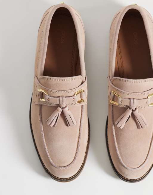 ASOS DESIGN - Suède loafers met kwastjes in lichtroze, 3 van 4