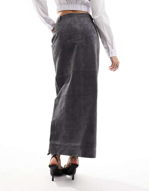 Grey hotsell suede skirt