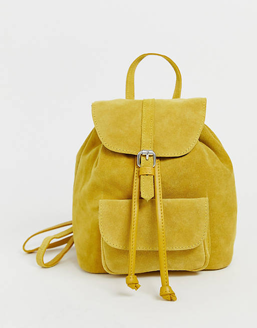 ASOS DESIGN suede mini backpack with pocket | ASOS
