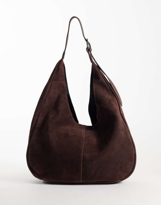 ASOS DESIGN suede patchwork tote in brown, 4 of 4
