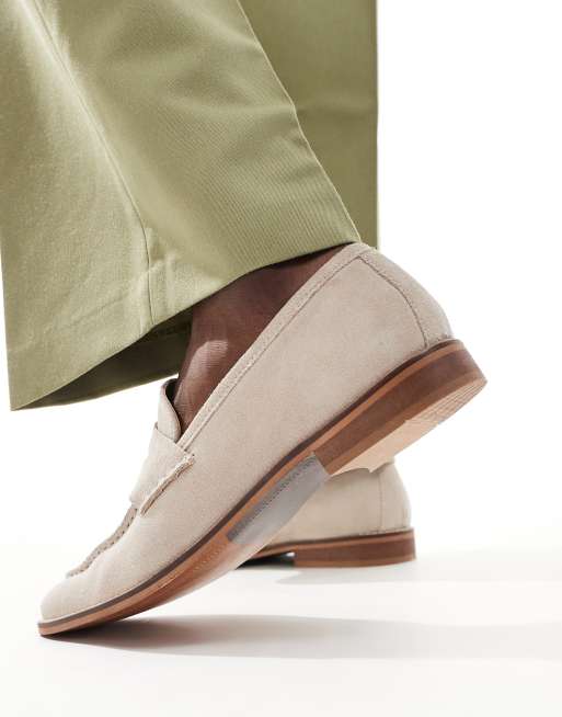 ASOS DESIGN - Suède penny loafers in stone, 3 van 4
