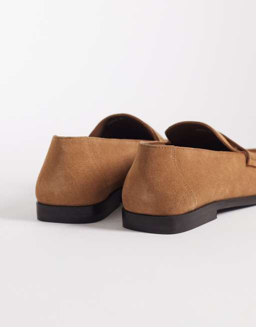 ASOS DESIGN - Suède penny loafers met rimpeleffect in lichtbruin, 4 van 4