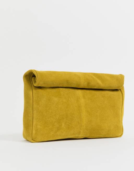 Mustard clutch bag online asos