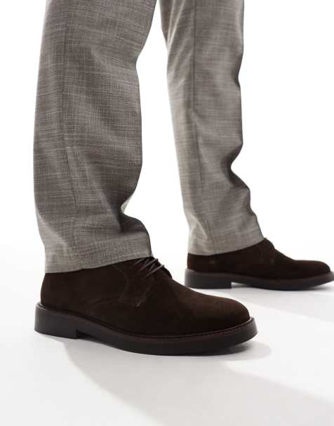 ASOS DESIGN - Suède schoenen met veters en dikke zool in bruin - view 1