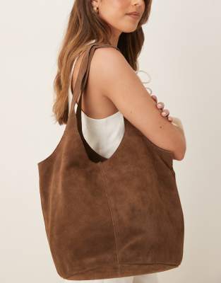 Asos Design Suede Slouch Tote Bag