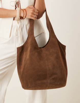 Asos Design Suede Slouch Tote Bag
