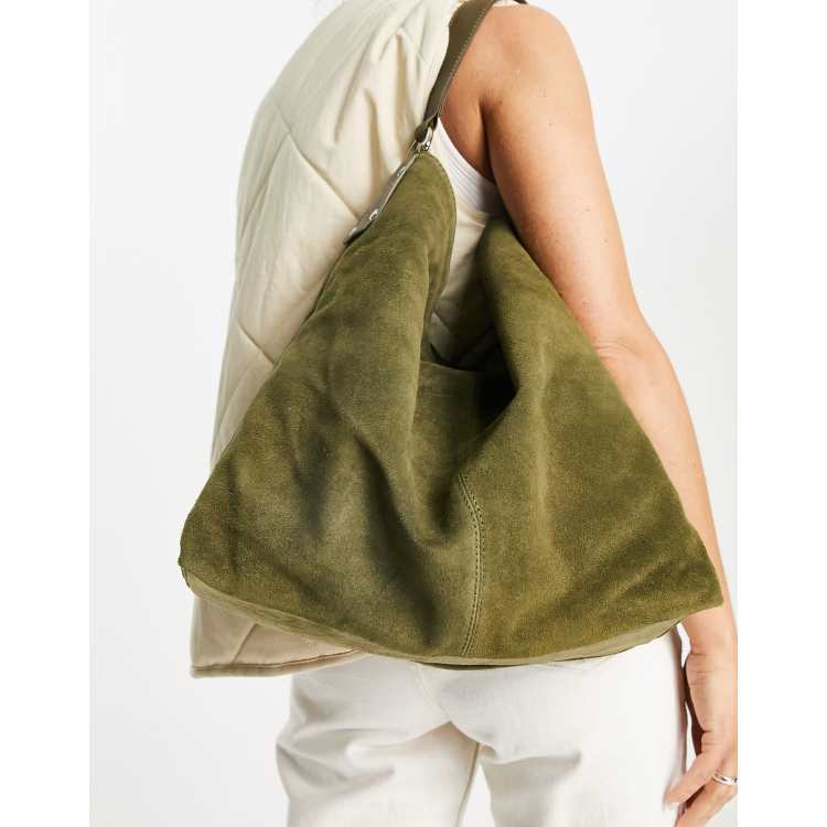 Olive green suede online bag