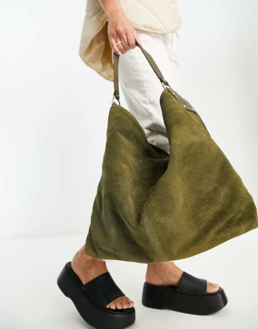 Green suede online bag