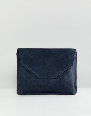 navy suede evening bag