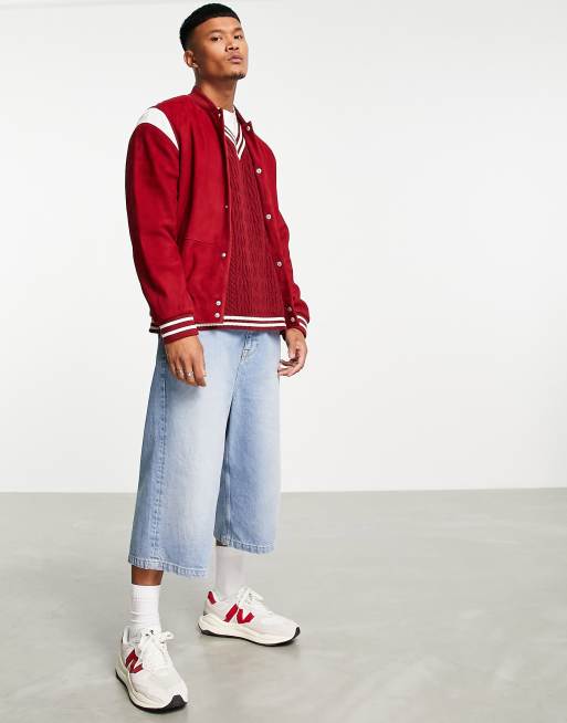 Asos red bomber clearance jacket