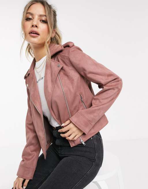 Rose pink shop leather jacket