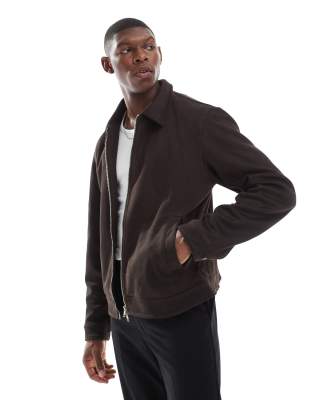 ДИЗАЙНЕРСКИЙ пиджак ASOS suedette harrington коричневого цвета