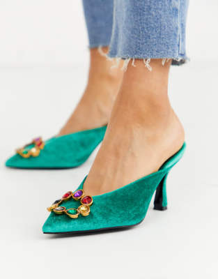 ASOS DESIGN Sugar mid-heeled mules in 