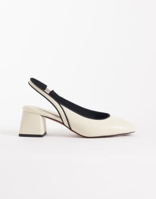  Sugarplum slingback block heel shoes in buttermilk