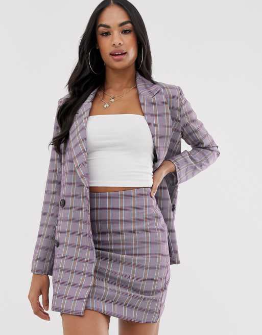 Purple deals check blazer