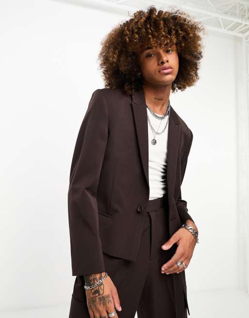 ASOS DESIGN suit jacket in brown | ASOS