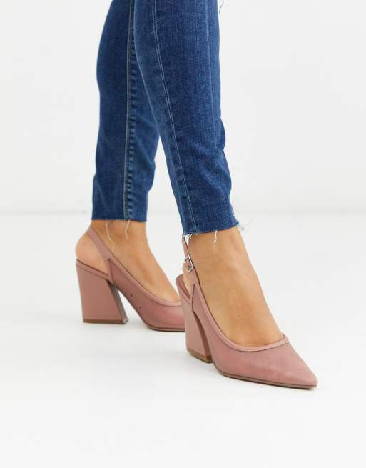 ASOS DESIGN Sukie slingback heels in blush ASOS