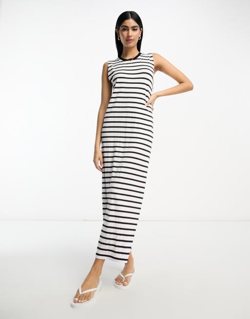 ASOS DESIGN – Sukienka maxi bez rękawów w paski
