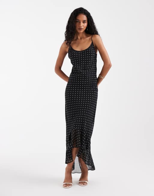 ASOS DESIGN – Sukienka maxi o kroju syrenki w groszki, 3 z 4