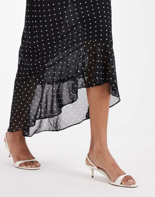 ASOS DESIGN – Sukienka maxi o kroju syrenki w groszki, 4 z 4