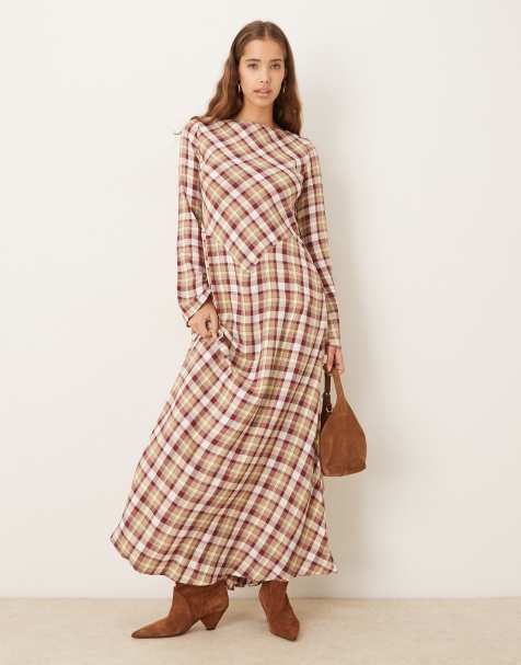 ASOS DESIGN – Sukienka maxi w kolorową kratkę - view 1