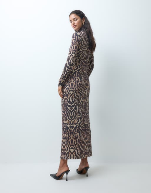 ASOS DESIGN sukienka maxi we wzór leopardzi, 4 z 5