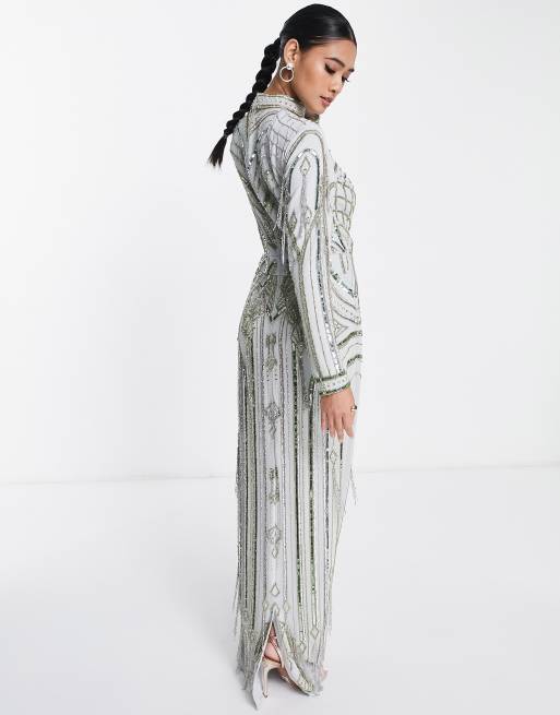 ASOS DESIGN – Sukienka maxi z secesyjnymi zdobieniami, 2 z 4