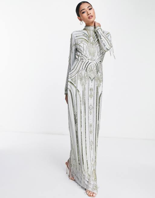 ASOS DESIGN – Sukienka maxi z secesyjnymi zdobieniami, 3 z 4