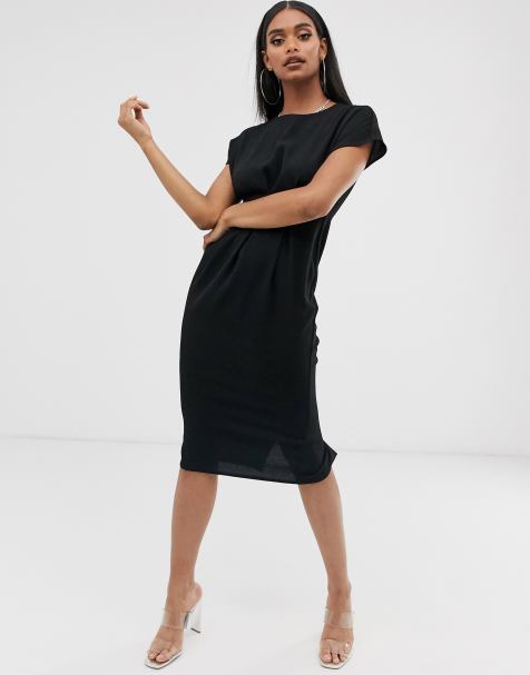 ASOS DESIGN – Sukienka midi z zaszewkami w talii - view 1