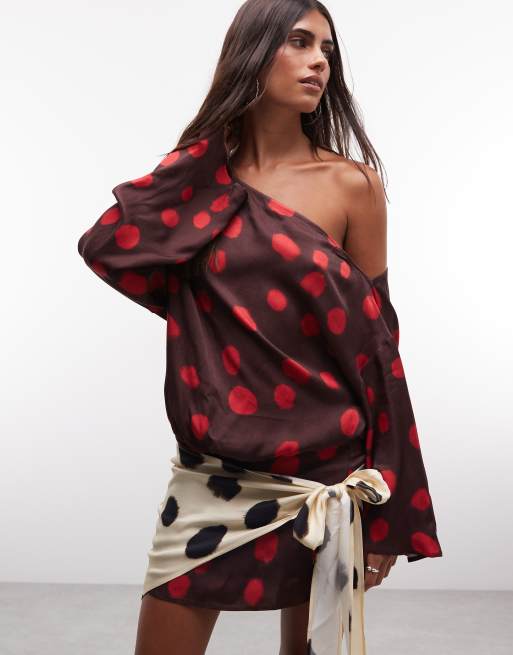 ASOS DESIGN sukienka mini z odkrytymi ramionami i bufiastym fasonem, 2 z 4
