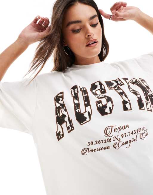 ASOS DESIGN – Sukienka T-shirtowa z napisem Austin, 3 z 4