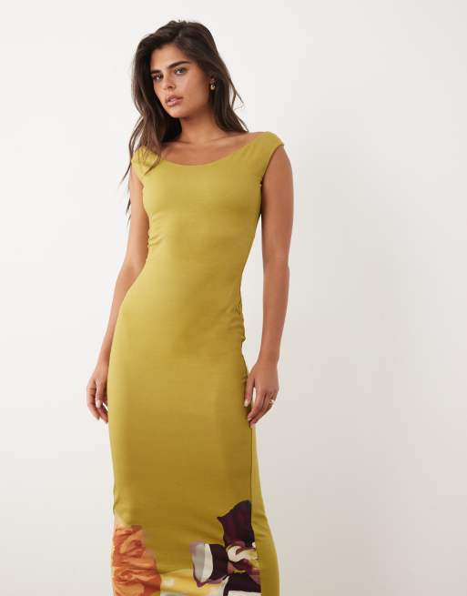 ASOS DESIGN – Sukienka z dekoltem w łódkę i nadrukiem, 2 z 4