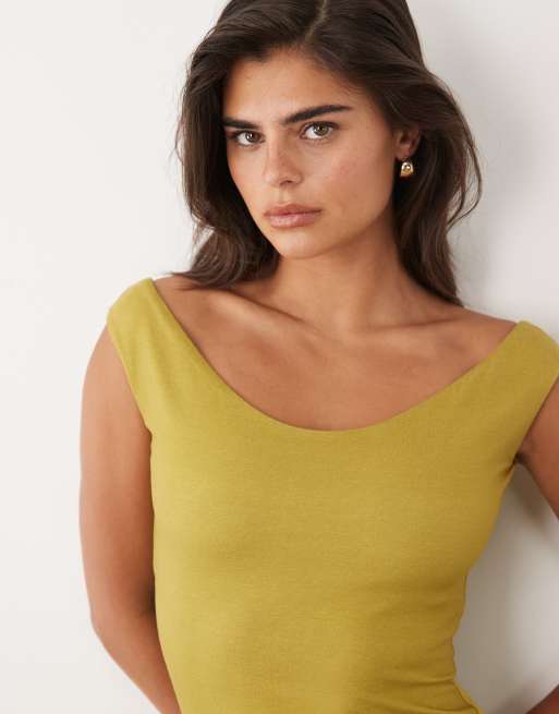 ASOS DESIGN – Sukienka z dekoltem w łódkę i nadrukiem, 4 z 4
