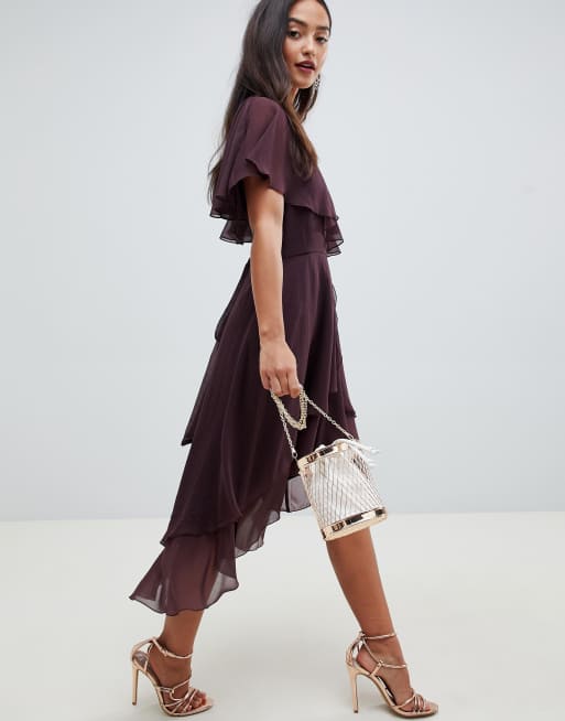 ASOS DESIGN – Sukienka z pelerynką o obniżonym dole z tyłu, 4 z 4