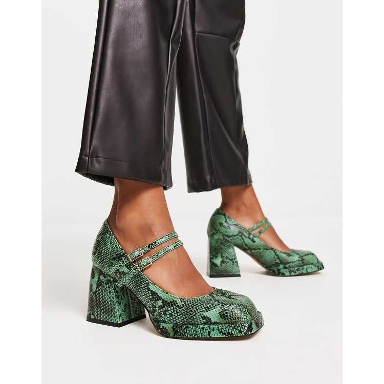 Green best sale snake shoes