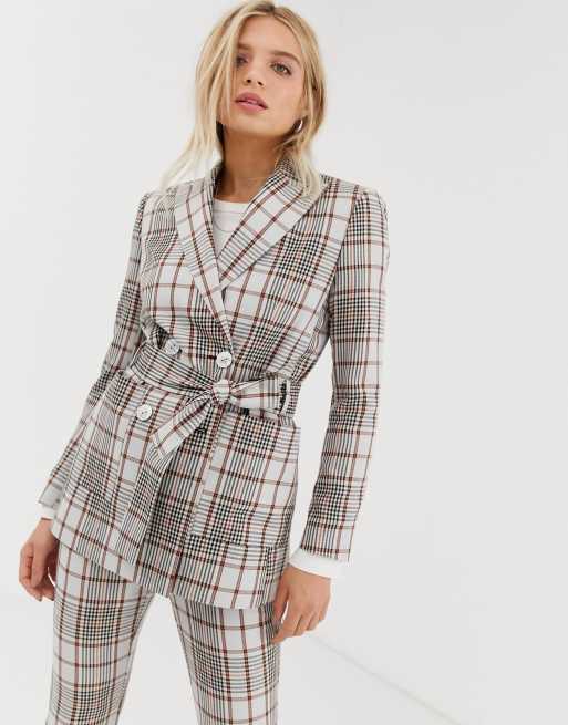 ASOS DESIGN summer based check suit blazer & slim trousers, 2 of 3