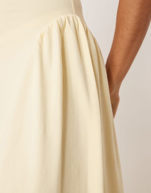 ASOS DESIGN summer maxi dress with full skirt in lemon