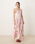 [ASOS DESIGN] ASOS DESIGN summer maxi dress with full skirt in pink floral patchwork print-Multi S Floral print