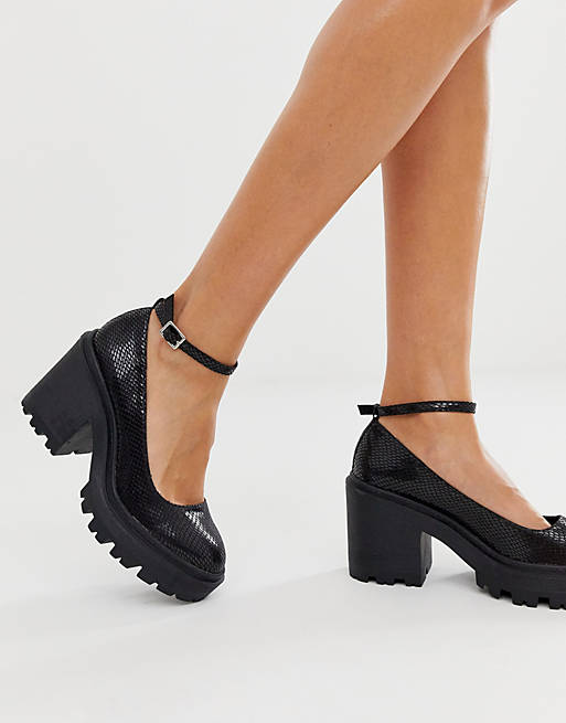 ASOS Outage Chunky Heels in Black
