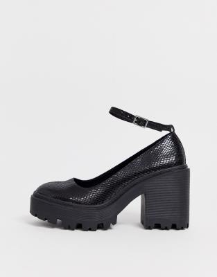 ASOS Outage Chunky Heels in Black