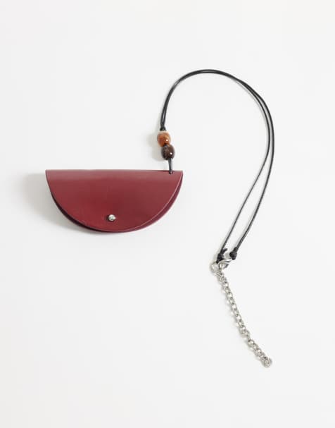 ASOS DESIGN sunglasses carrier in burgundy - view 1