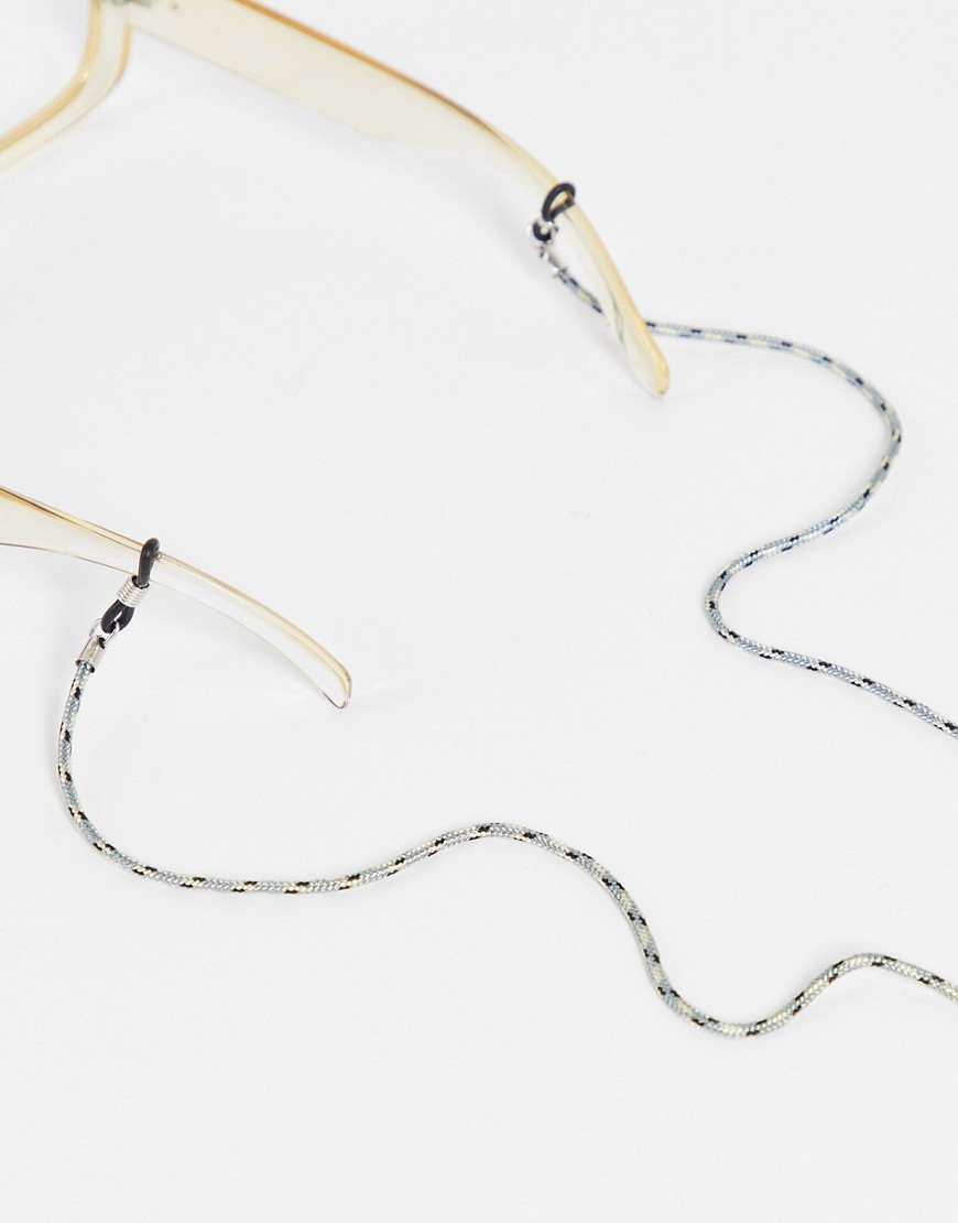 ASOS DESIGN sunglasses chain in black and gray cord-Navy