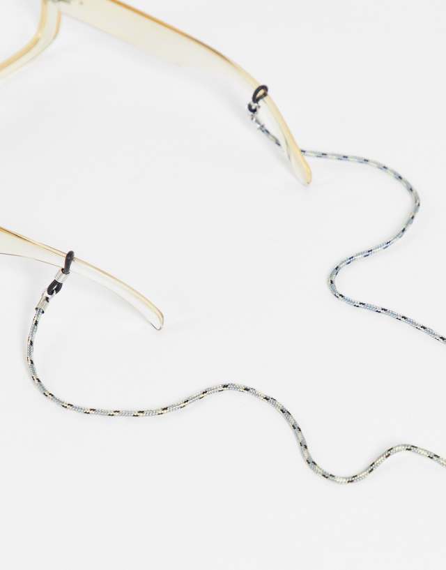 ASOS DESIGN sunglasses chain in black and gray cord