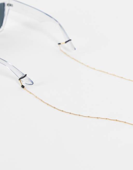 ASOS DESIGN sunglasses chain in dot dash in shiny gold ASOS