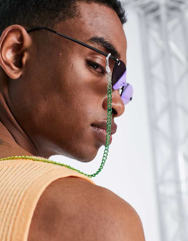 ASOS DESIGN sunglasses chain in ombre multi color