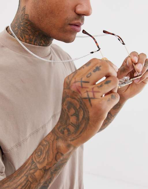 ASOS DESIGN sunglasses chain in silver tone, 3 of 4