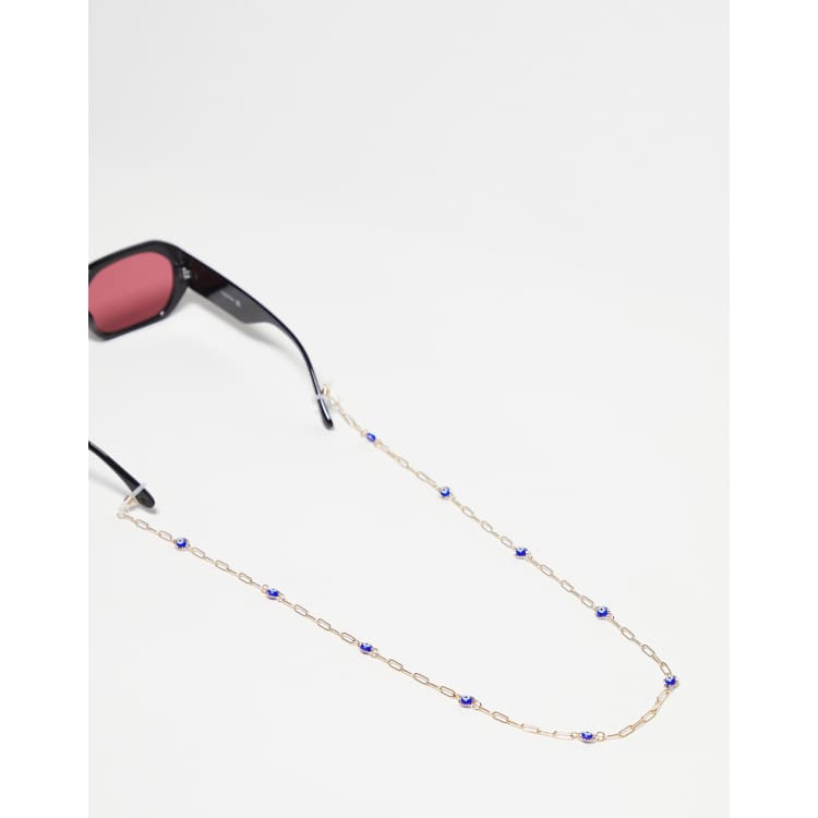 ASOS DESIGN sunglasses chain with eye detail in gold tone ASOS