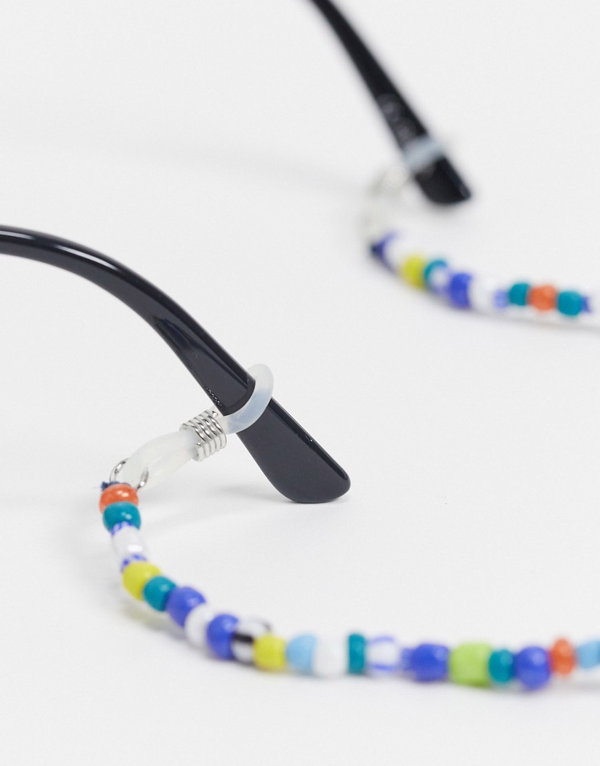 Asos Design Sunglasses Chain With Multicolor Beads