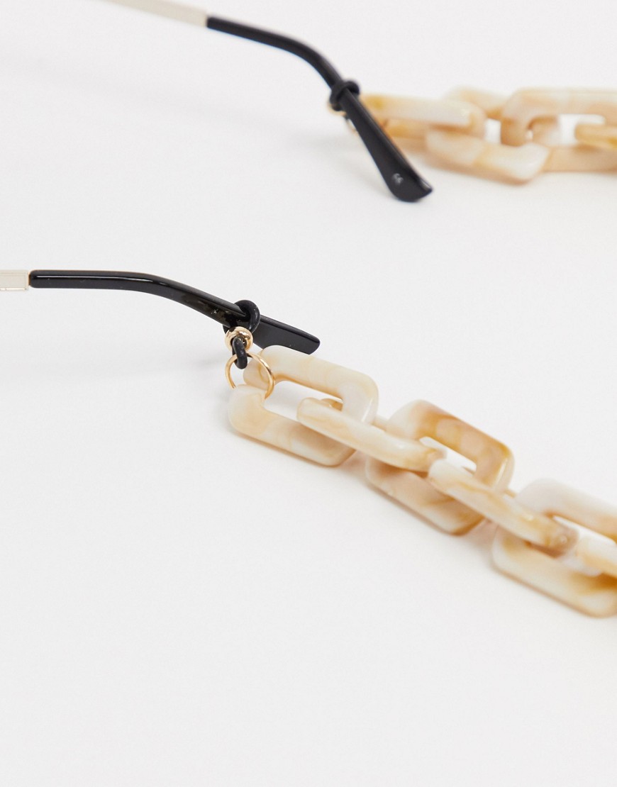 ASOS DESIGN sunglasses chunky chain in white